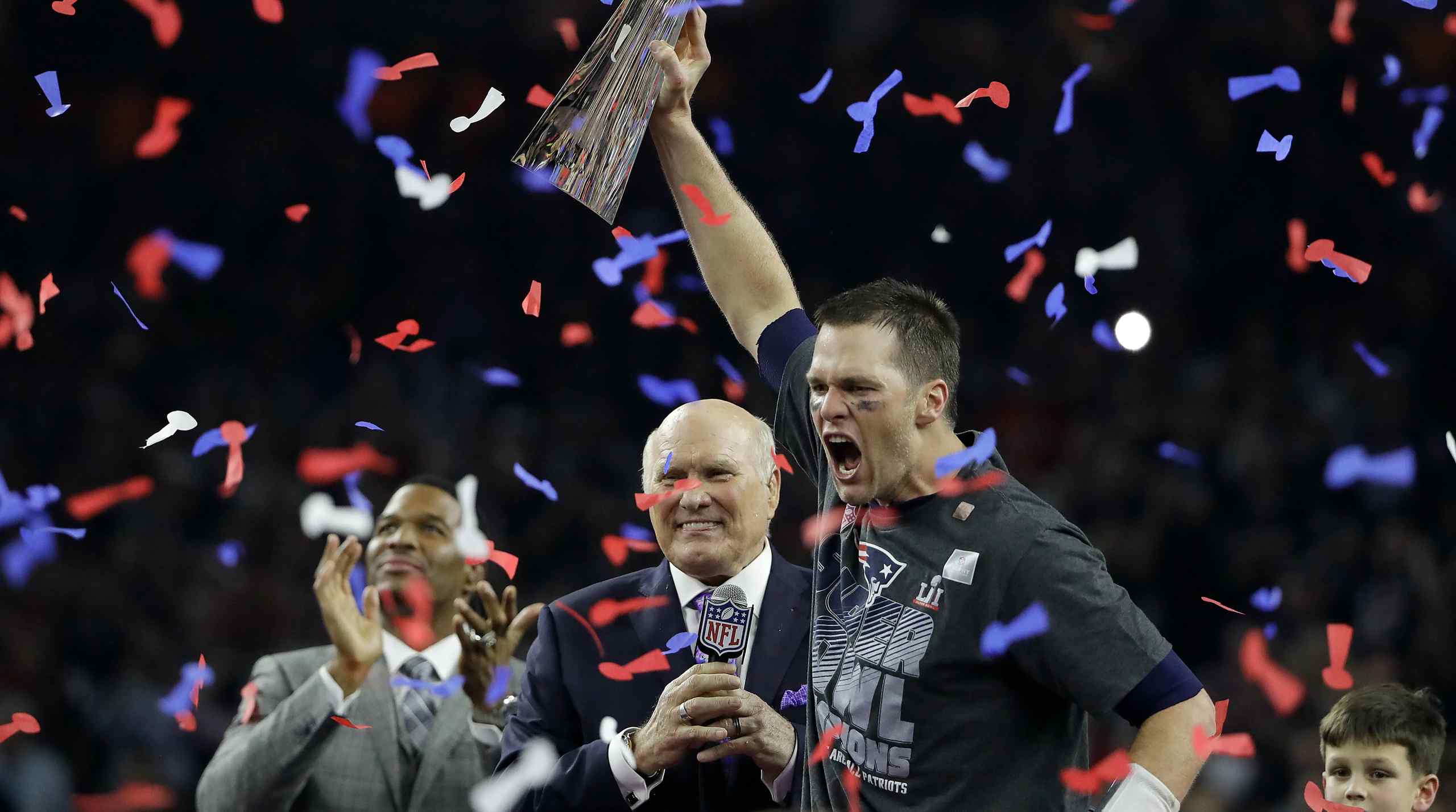 Tom Brady after one of the biggest comebacks in NFL history.